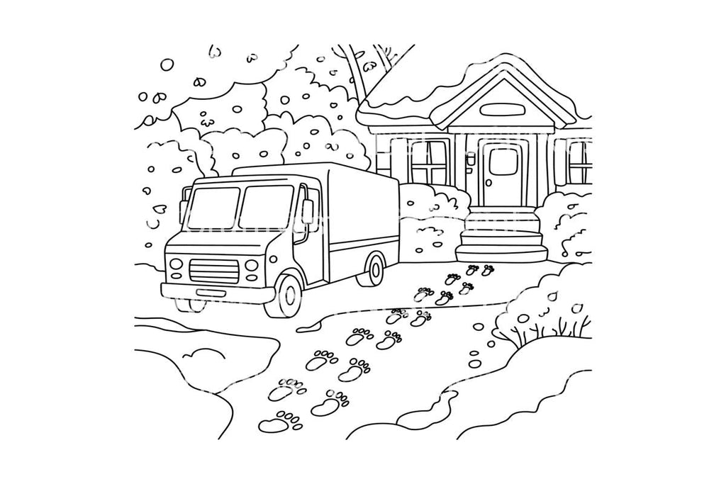 Winter Delivery Truck Coloring Books