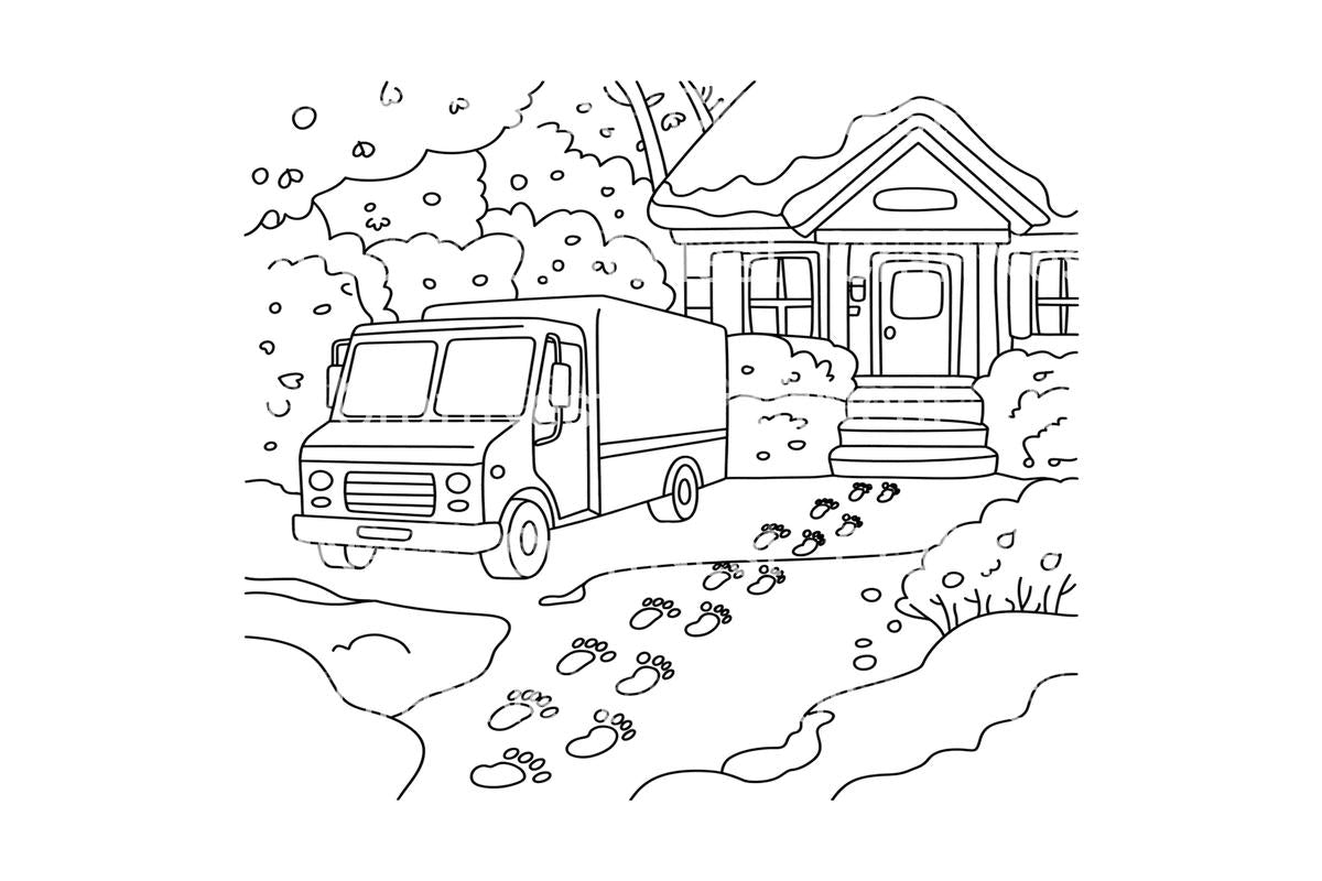 Winter Delivery Truck Coloring Books