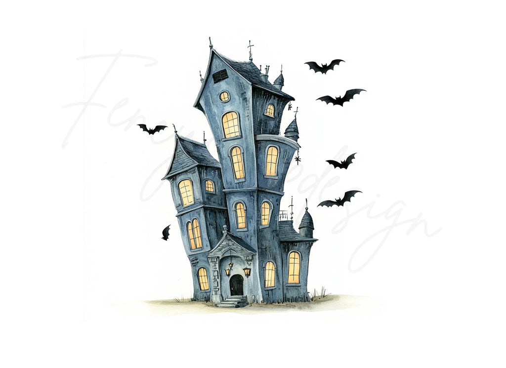 Spooky Haunted House Clipart Bundle