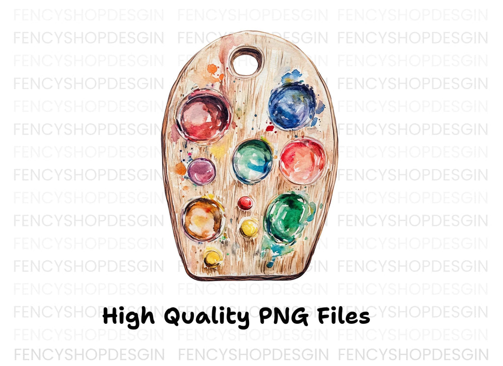 Wooden Paint Palette Clipart Bundle