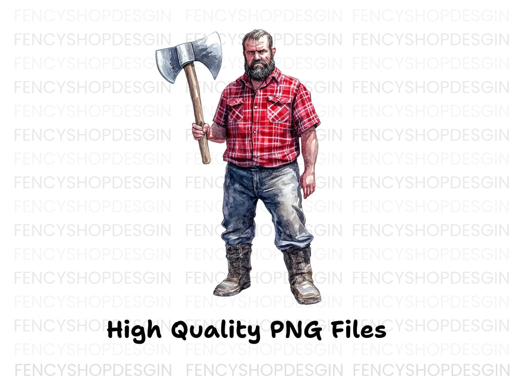 Lumberjack With Axe Clipart Bundle