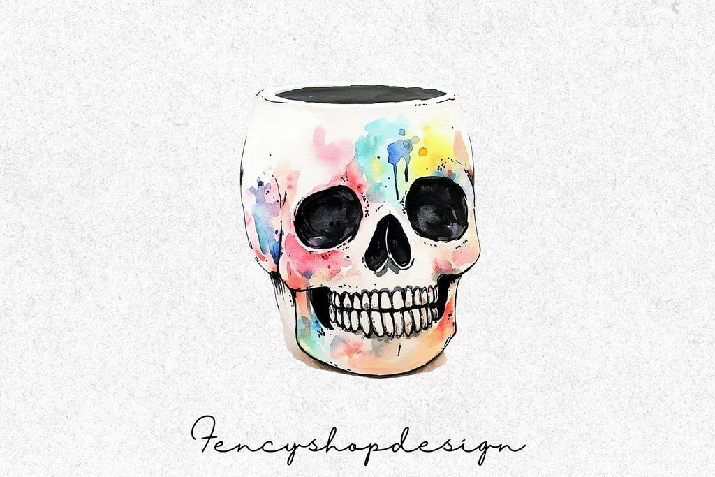 Vibrant Sugar Skull Clipart Bundle