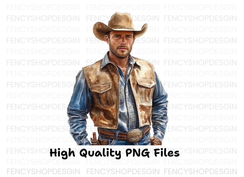 Rugged Cowboy Vest Clipart Bundle