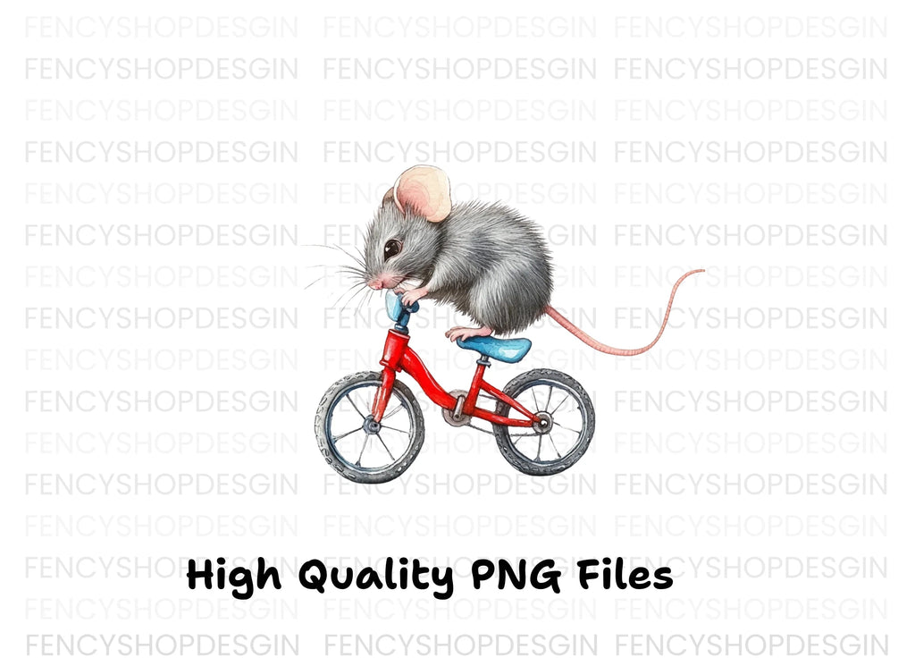 Cute Mice Riding Bikes Clipart Bundle