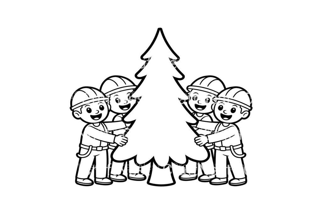 Christmas Tree Setup Coloring Books