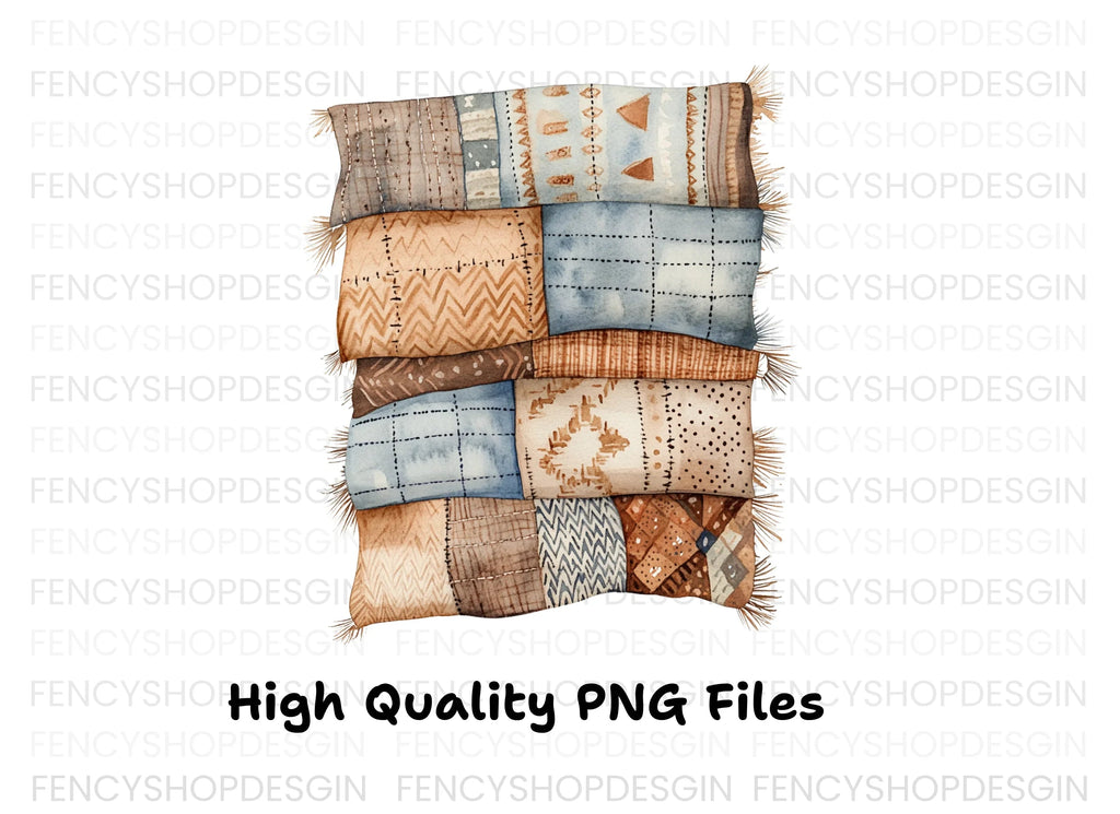 Boho Quilt and Blanket Clipart Bundle