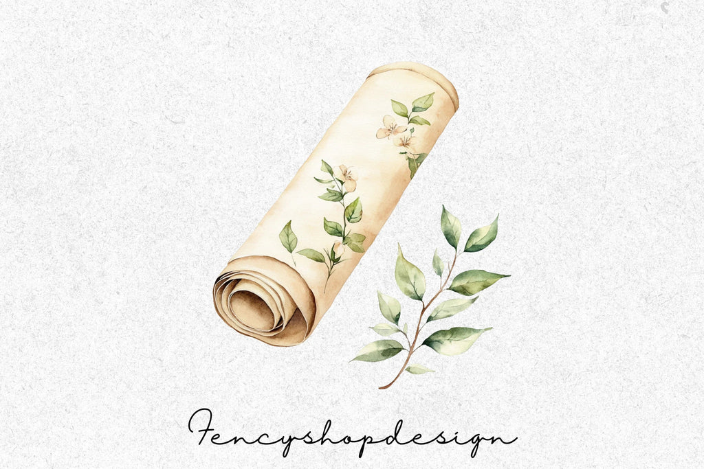 Vintage Floral Scroll Clipart Bundle