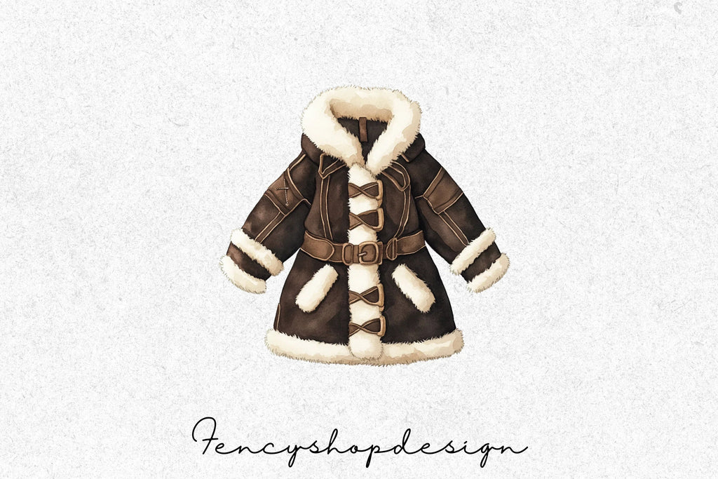 Cozy Winter Parka Clipart Bundle