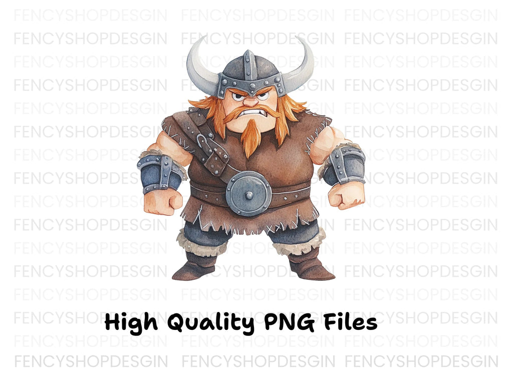 Chubby Viking Warrior Clipart Bundle