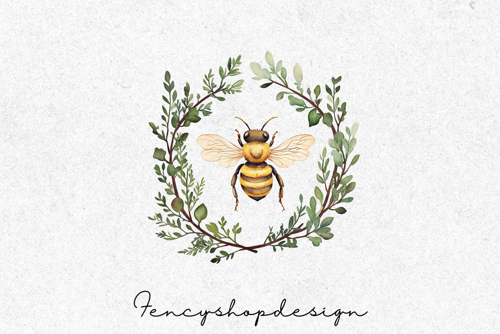Sweet Honey Bee and Blossom Clipart Bundle