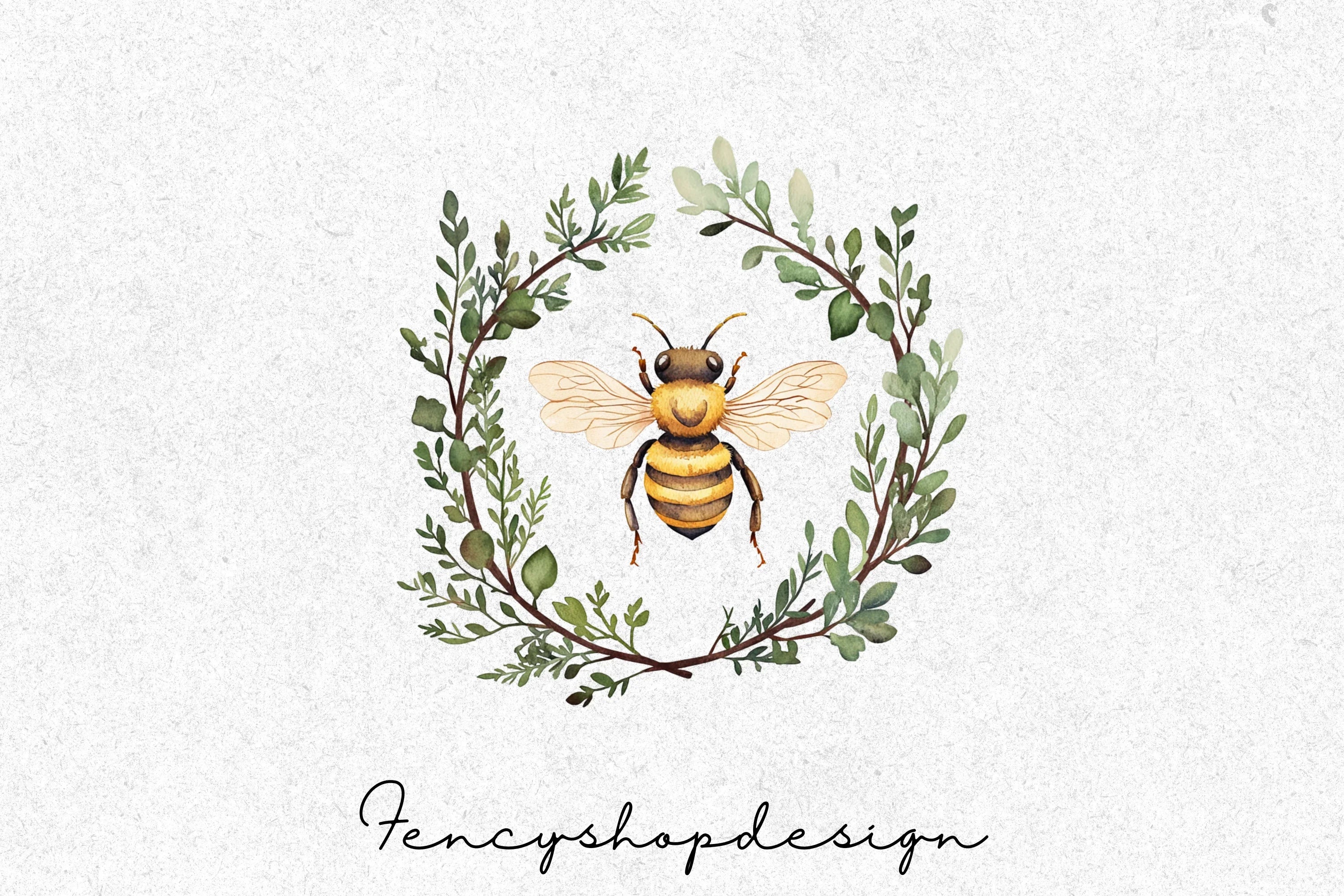 Sweet Honey Bee and Blossom Clipart Bundle