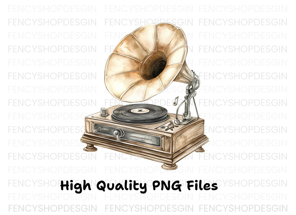 Vintage Gramophone Clipart Bundle