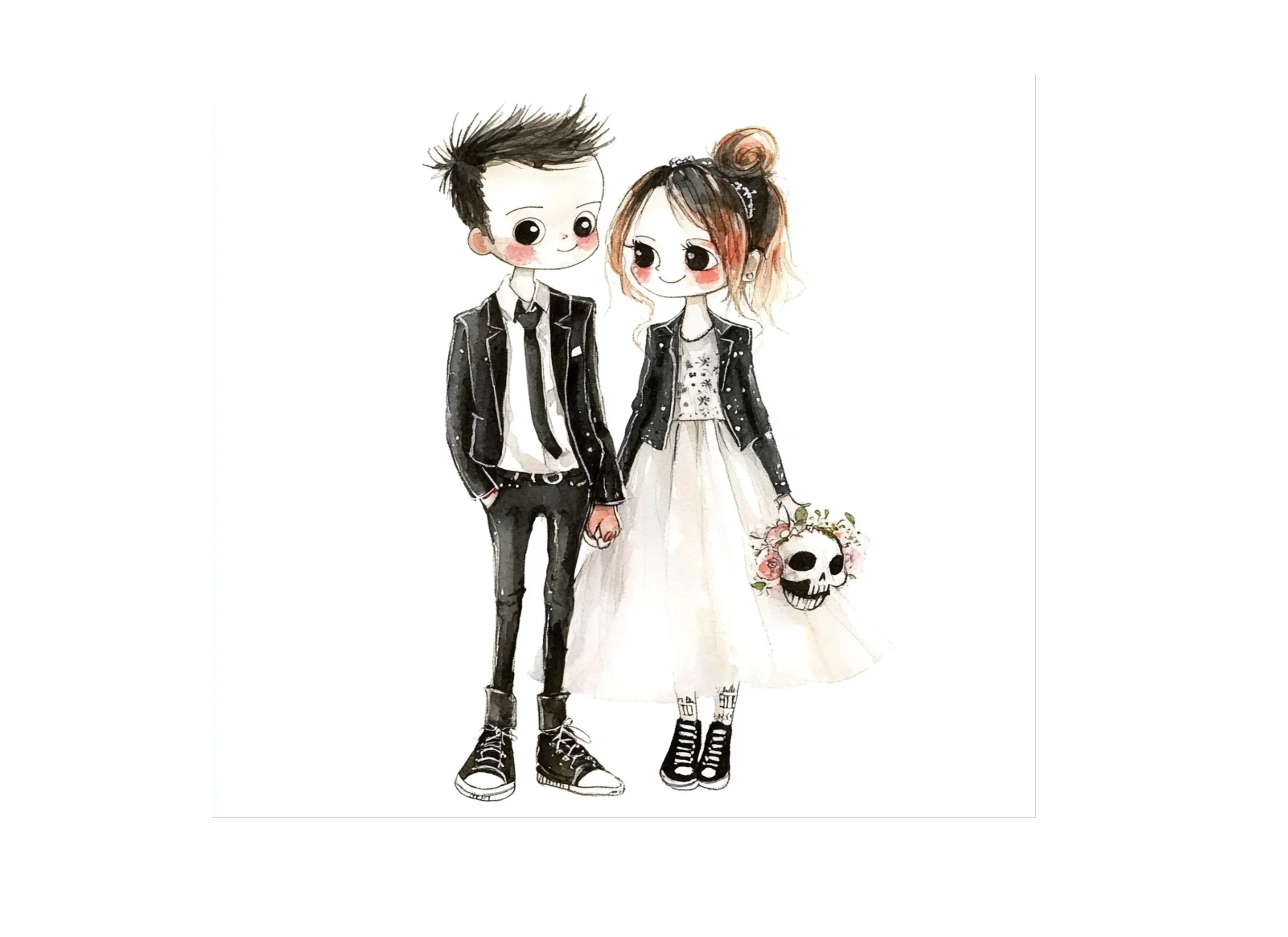 Punk Rock Wedding Illustration Clipart Bundle
