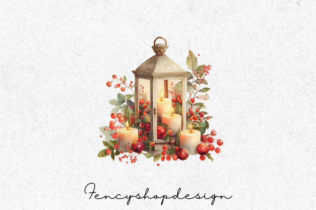 Christmas Lanterns Clipart Bundle
