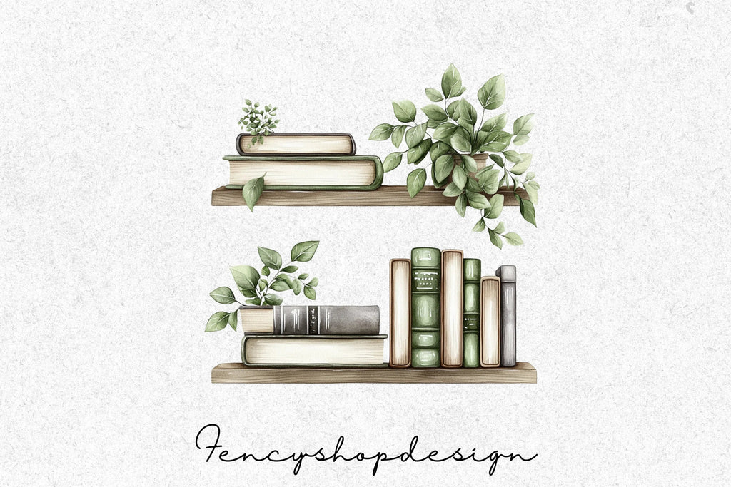 Bookshelf Plant Clipart Bundle