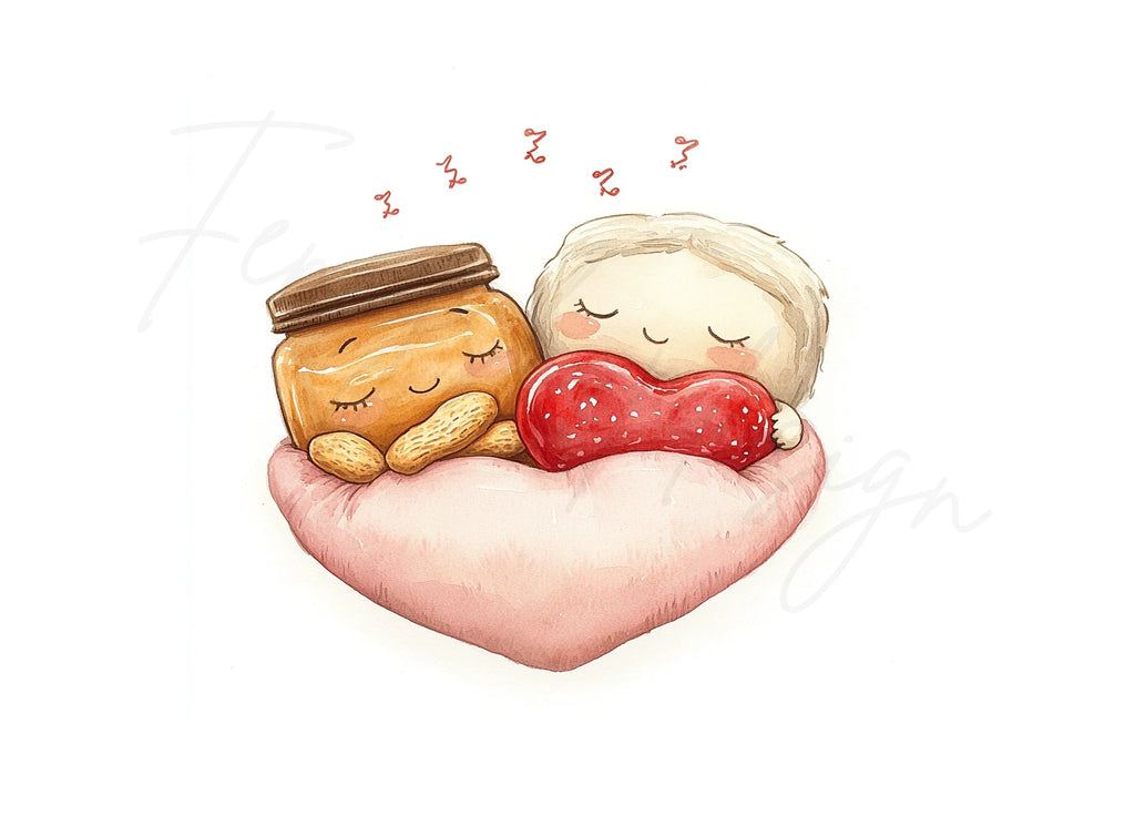 Sleeping Peanut Butter and Jelly Clipart Bundle