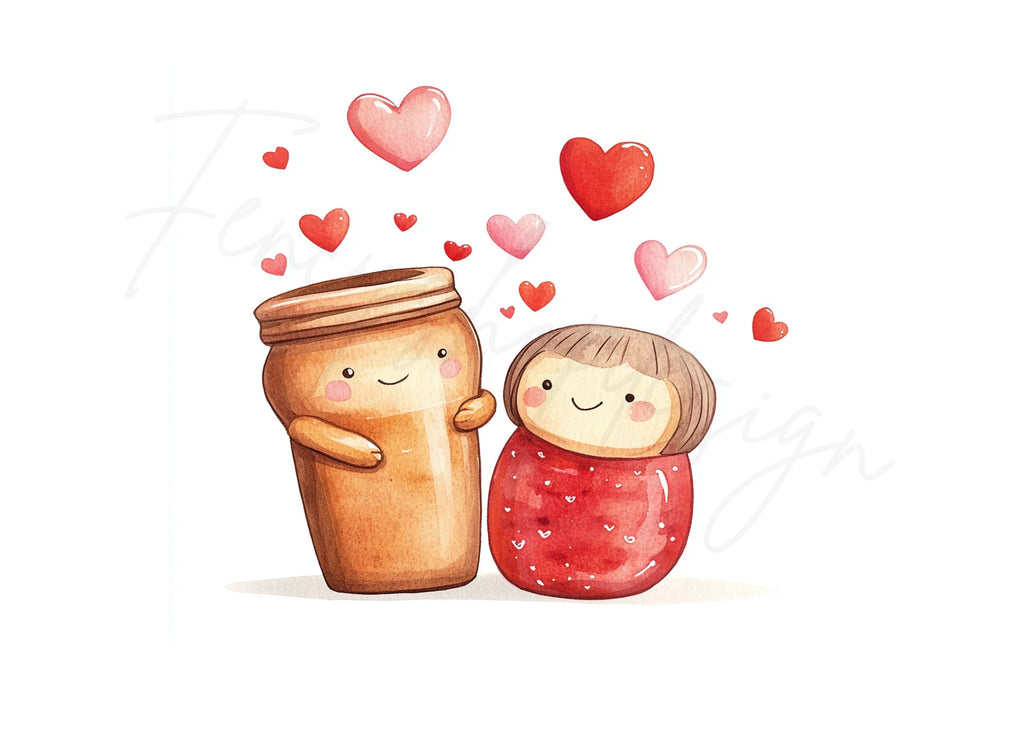 Peanut Butter and Jelly Love Clipart Bundle