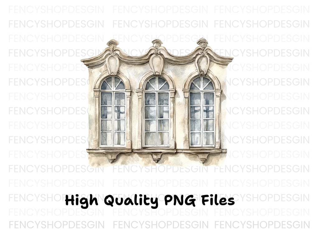 Triple Arch Window Clipart Bundle