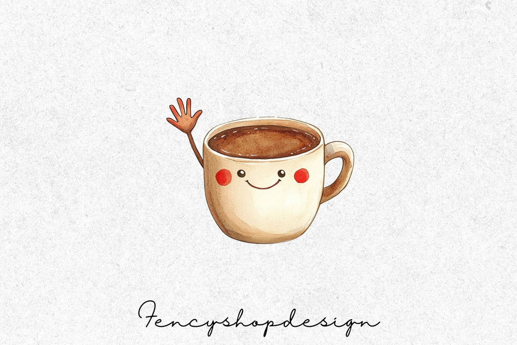 Cute Coffee Mugs Clipart Bundle