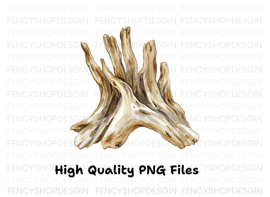 Natural Wood Root Illustration Clipart Bundle