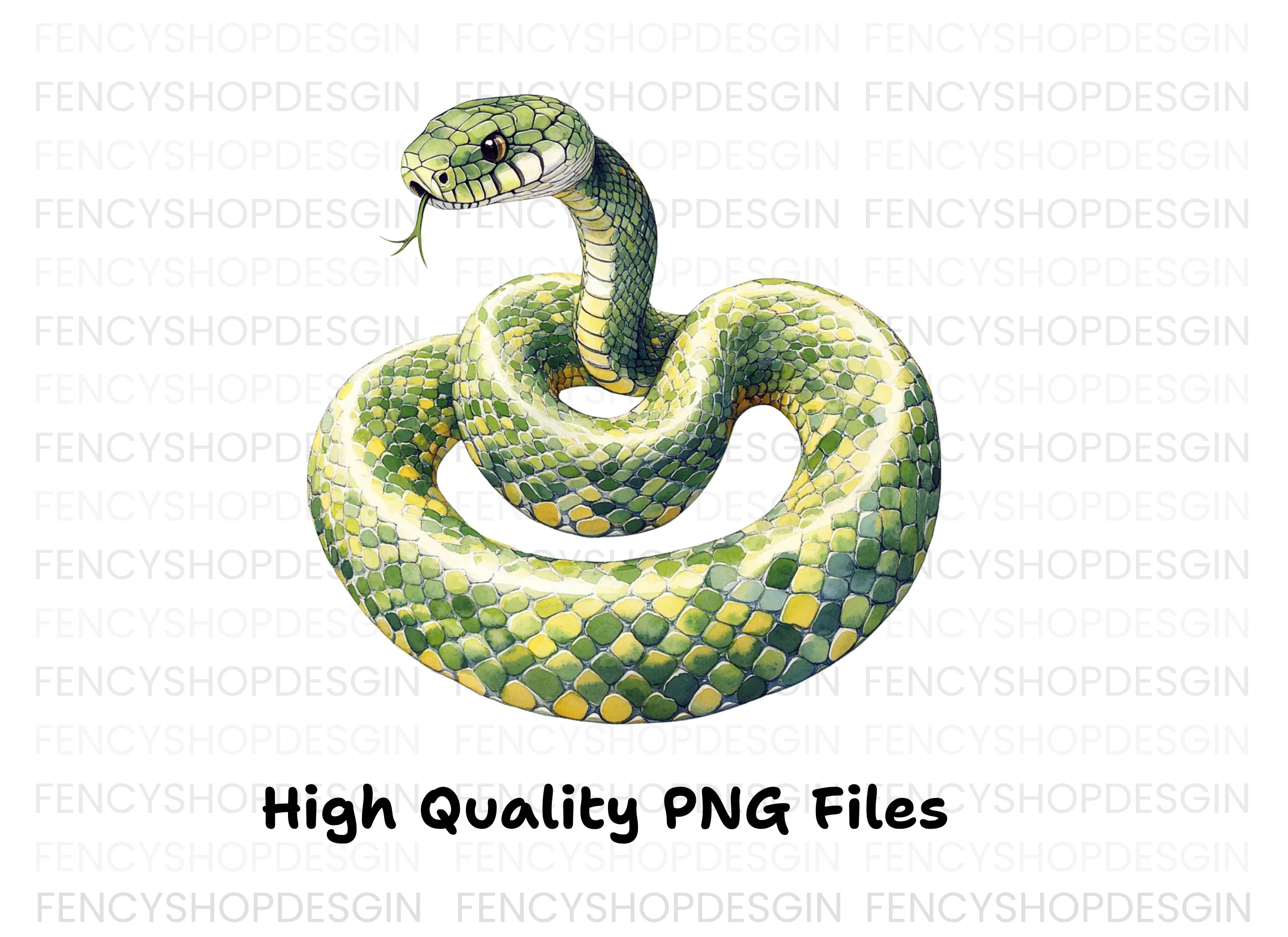 Vibrant Green Snake Clipart Bundle