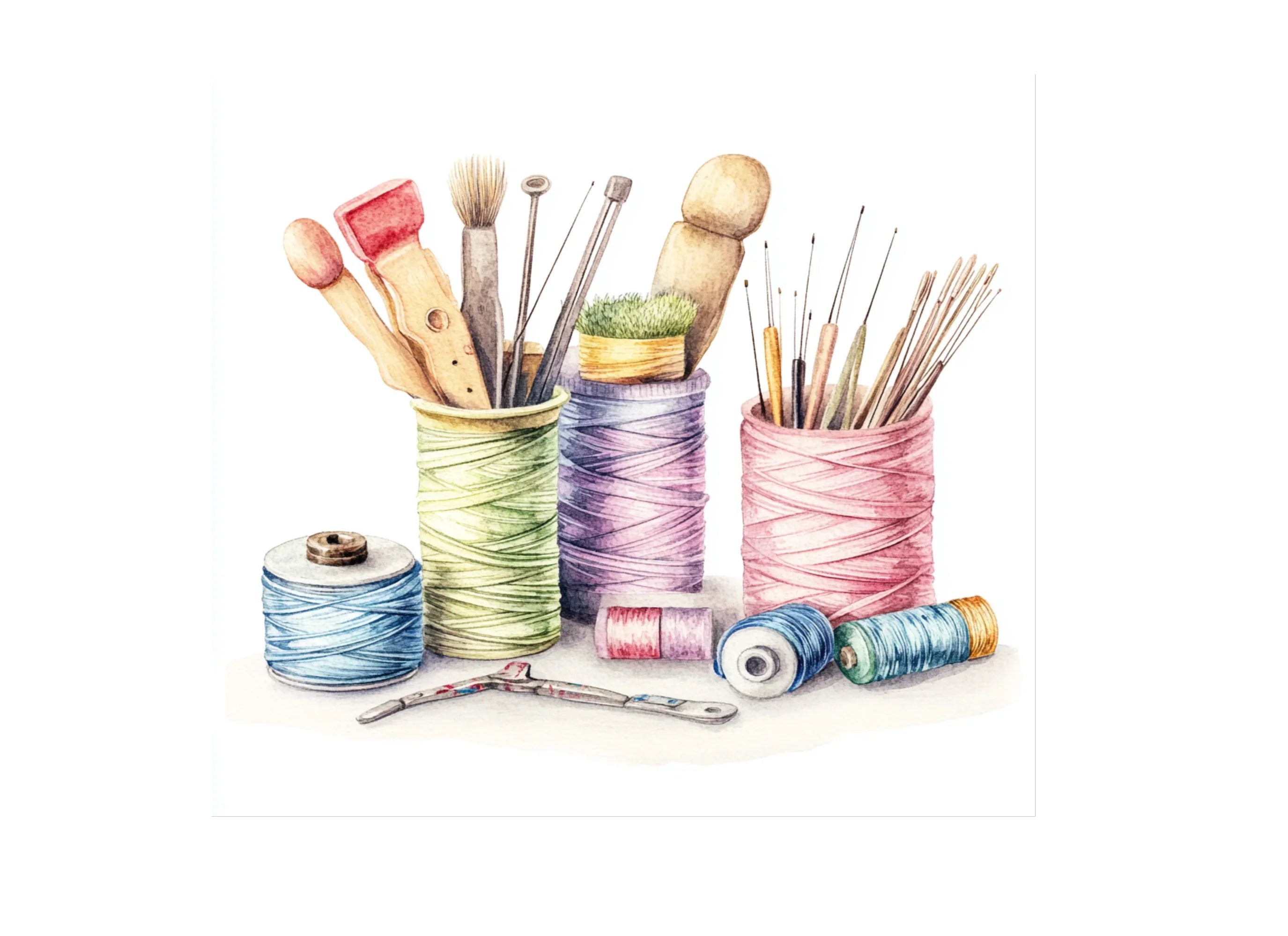 Crafting Tools Thread Clipart Bundle