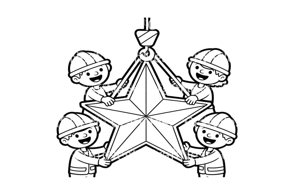 Christmas Star Construction Coloring Books
