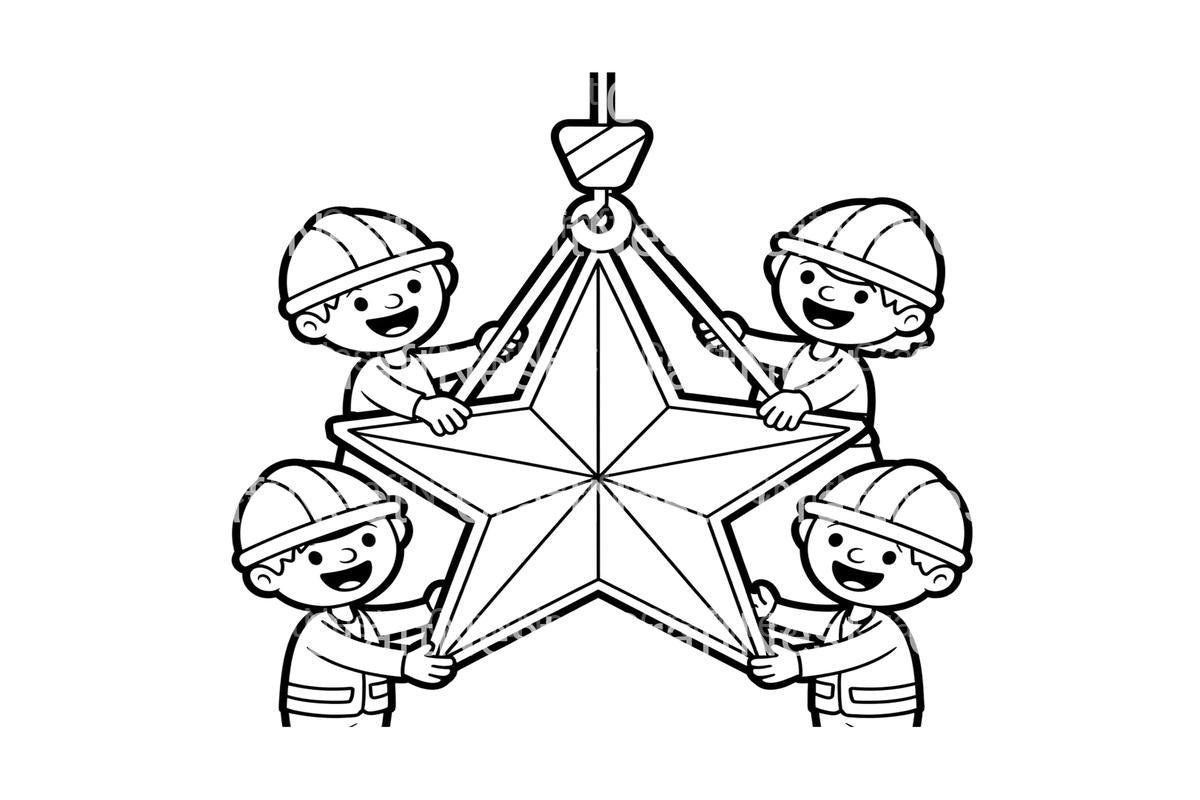 Christmas Star Construction Coloring Books
