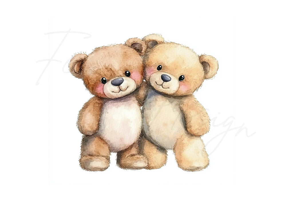 Sweet Teddy Bear Couples Clipart Bundle