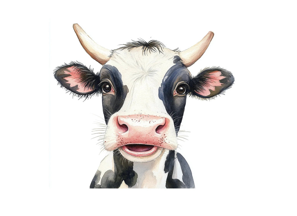 Funny Holstein Cow Faces Clipart Bundle