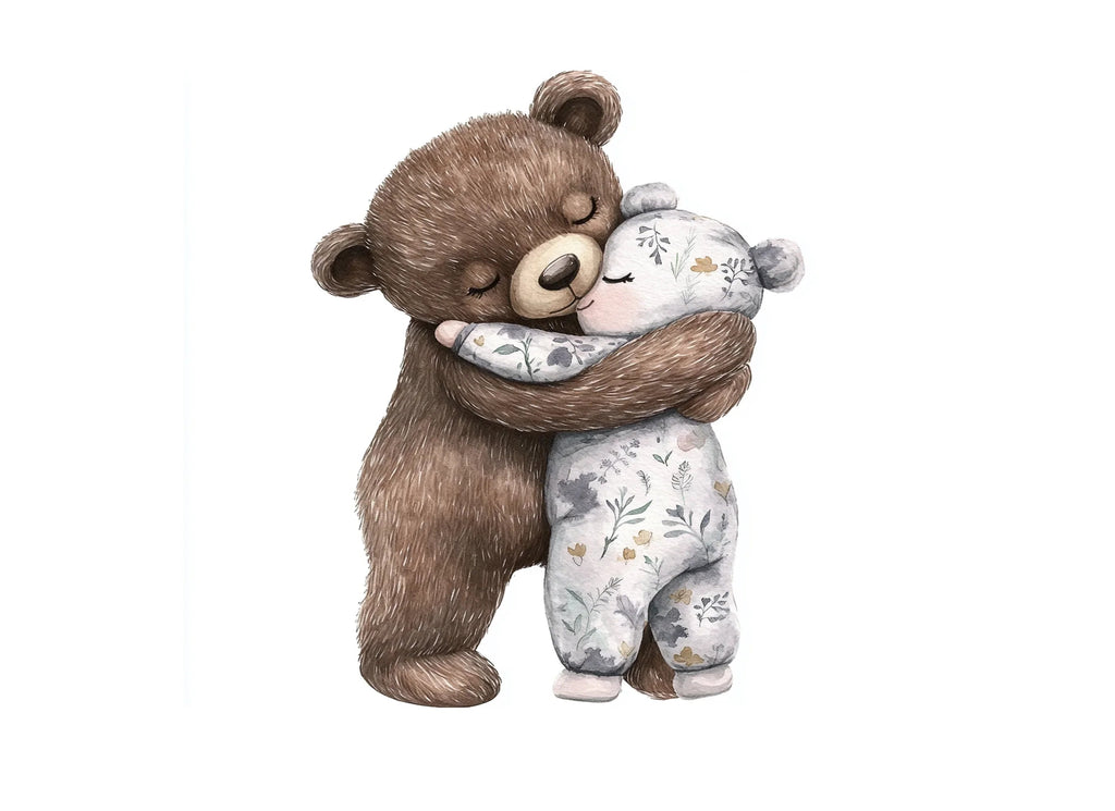 Sweet Bear Hugging Baby Bear Clipart Bundle