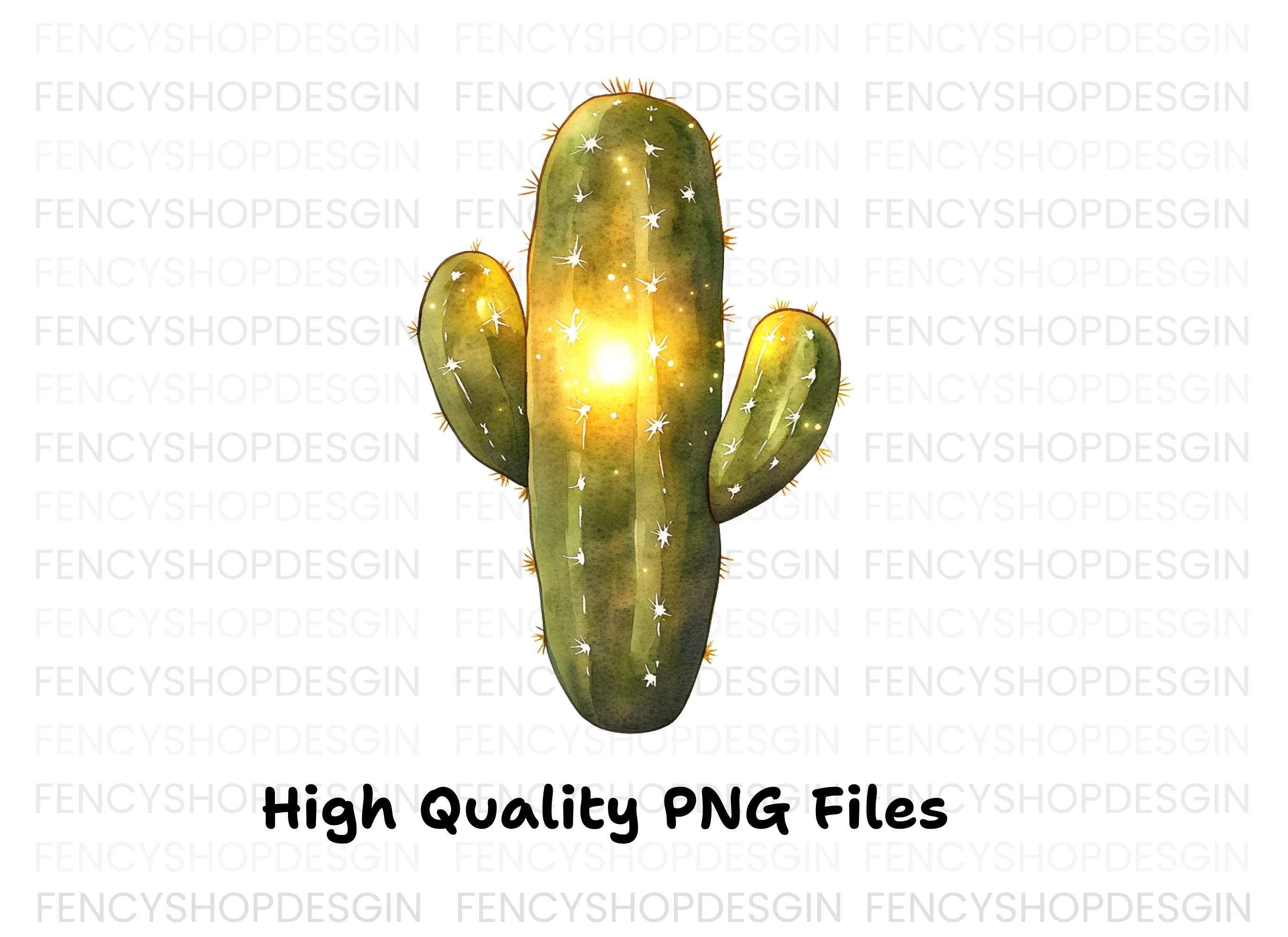 Sparkling Cactus Clipart Bundle