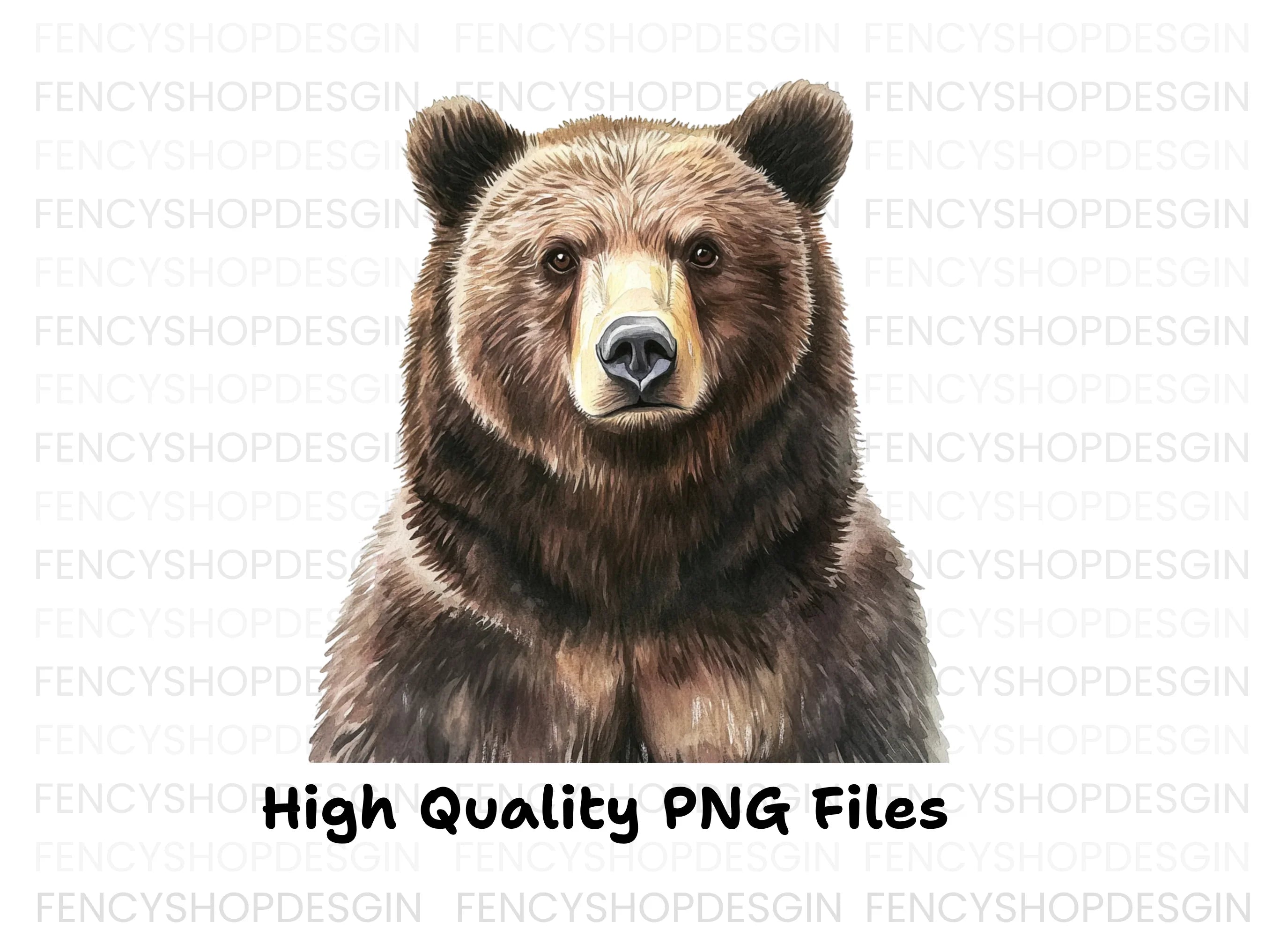 Grizzly Bear Portraits Clipart Bundle