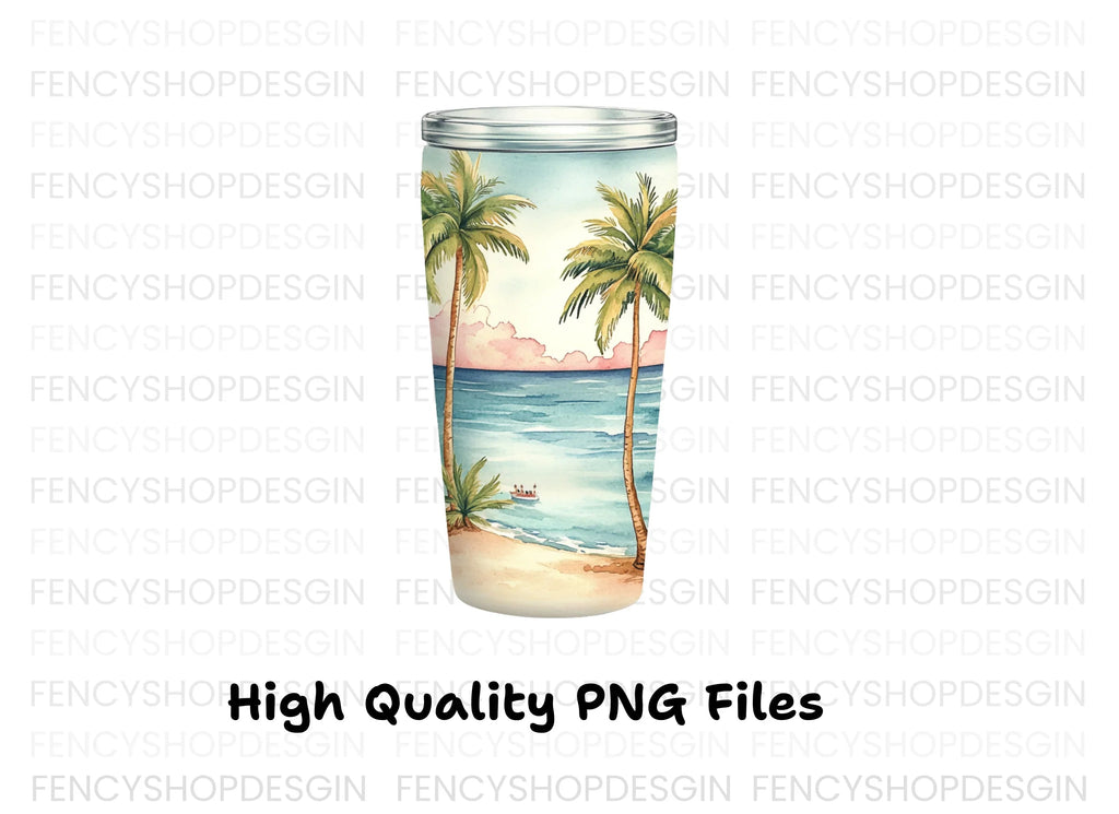 Tropical Beach Tumbler Clipart Bundle