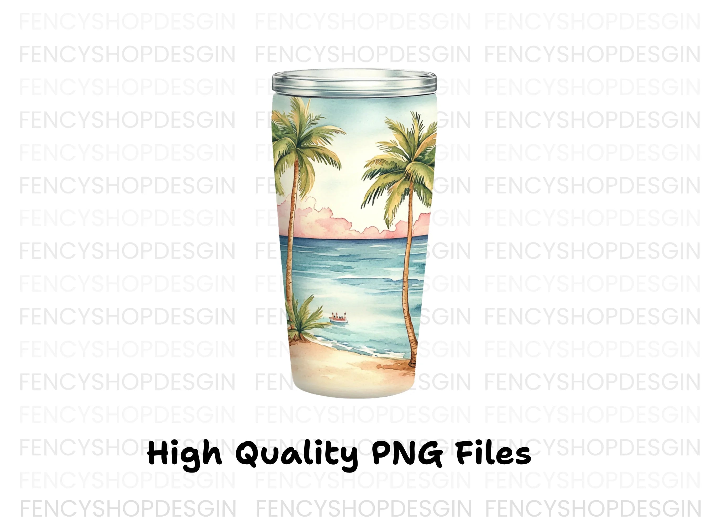 Tropical Beach Tumbler Clipart Bundle