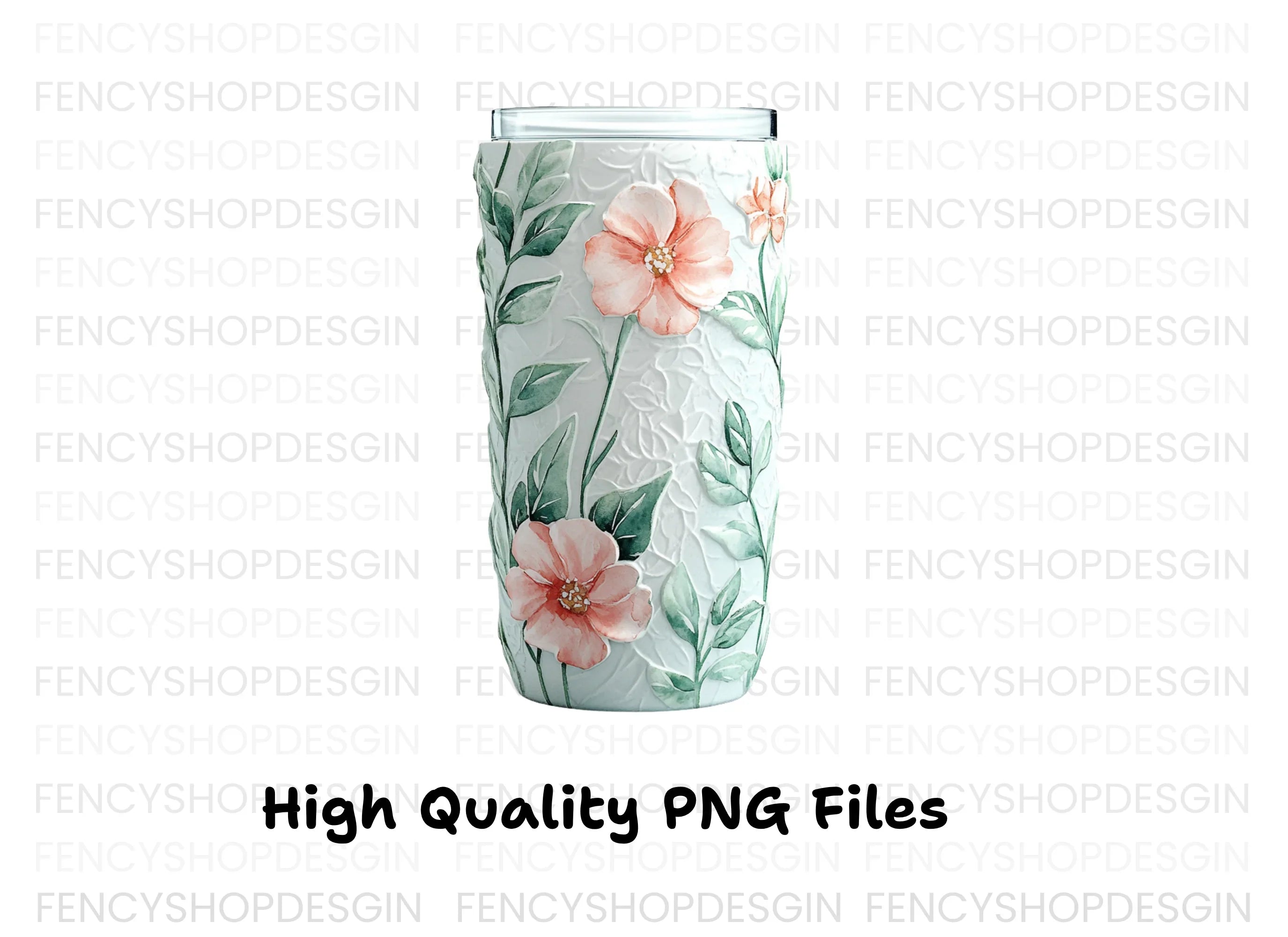 Floral Embossed Tumbler Clipart Bundle