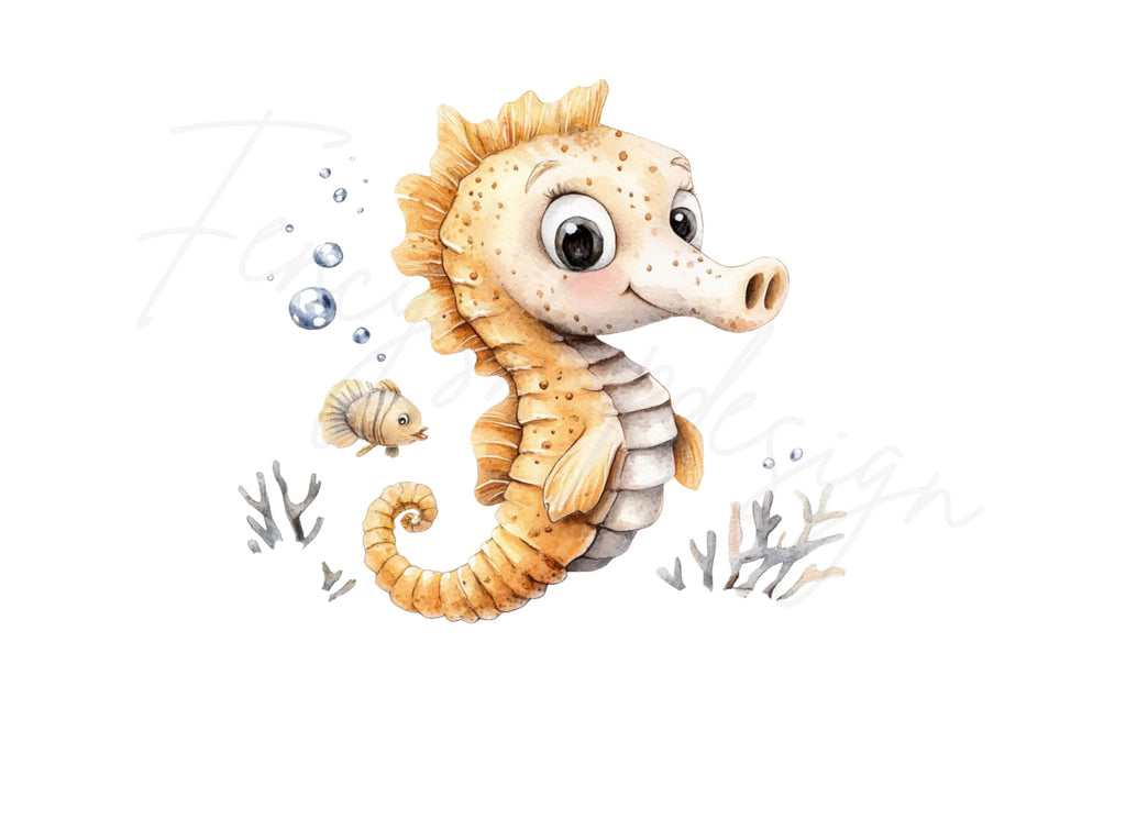Cute Seahorse Clipart Bundle
