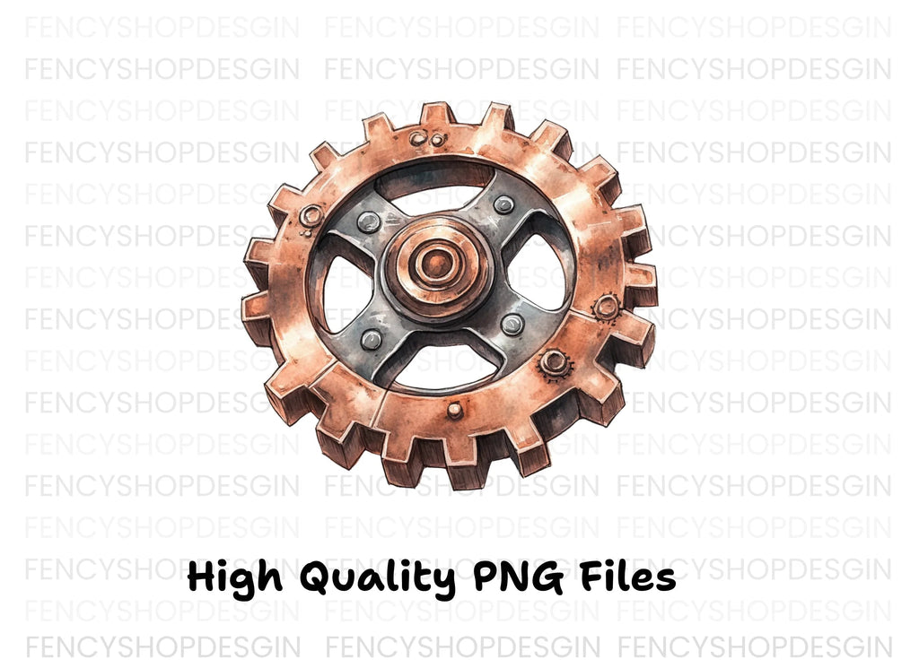 Rustic Steampunk Gears Clipart Bundle