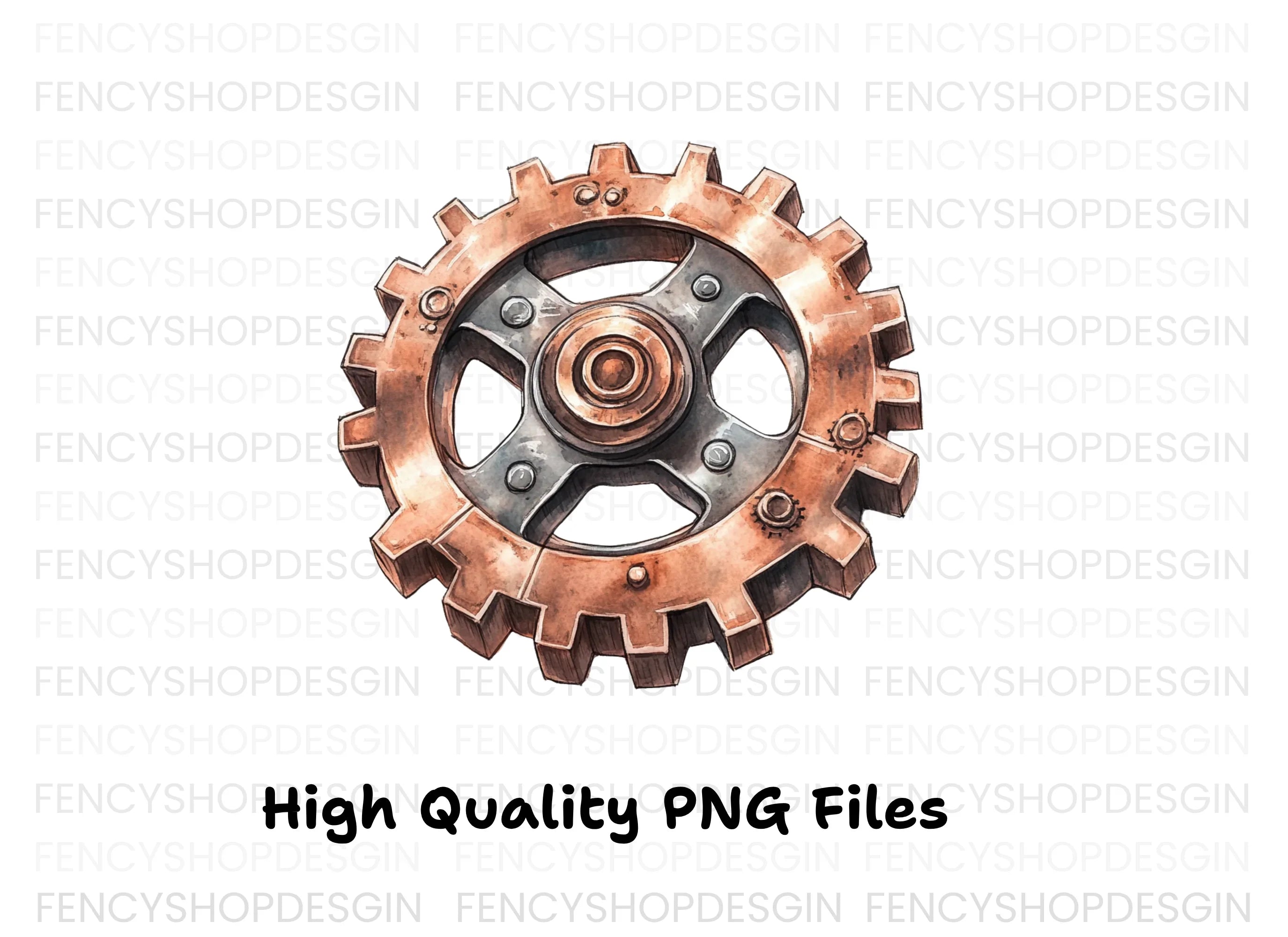 Rustic Steampunk Gears Clipart Bundle
