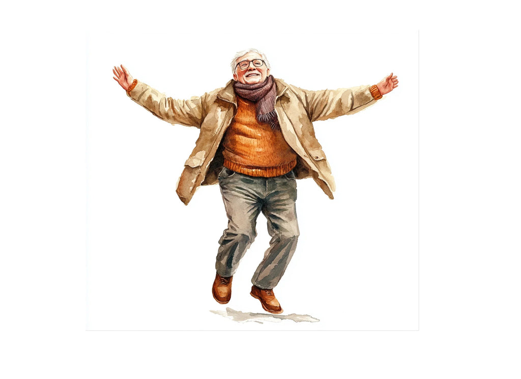 Happy Senior Men Illustrations Clipart Bundle