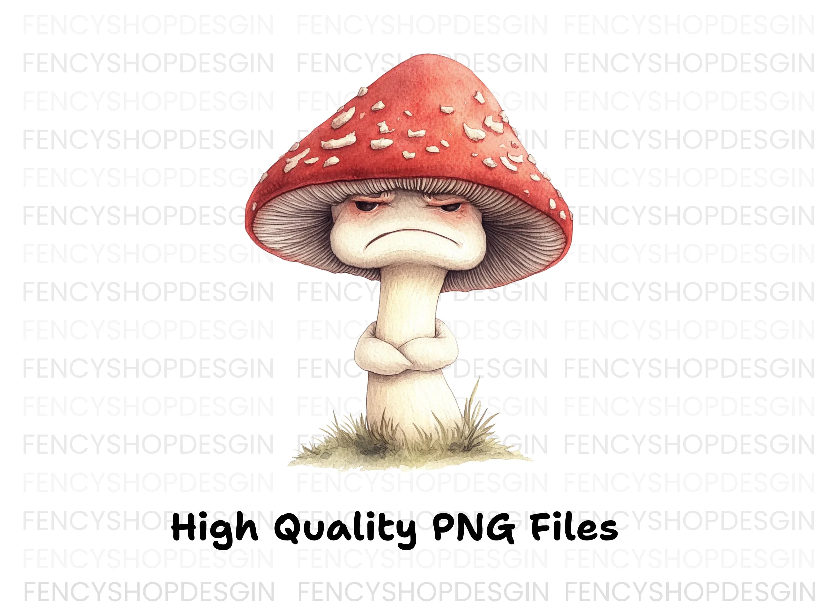 Furious Mushroom Character Clipart Bundle