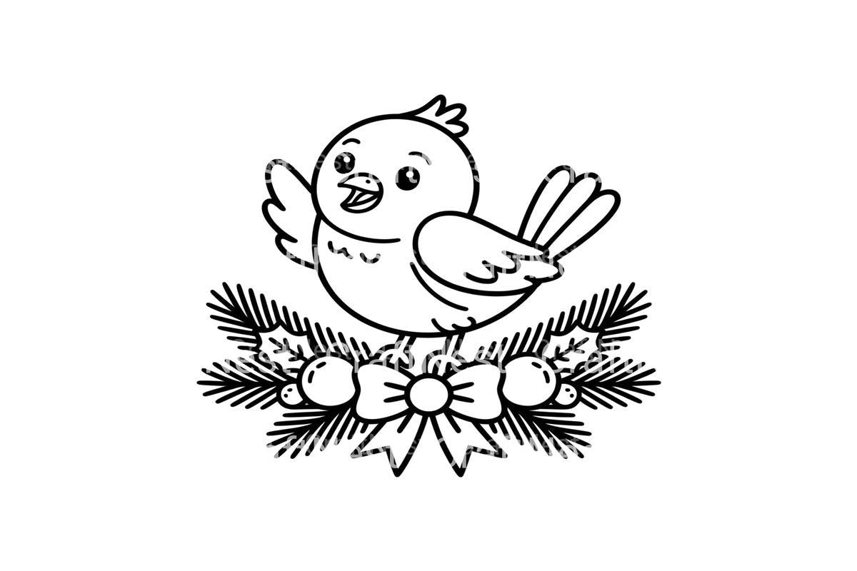Cute Christmas Birds Coloring Books