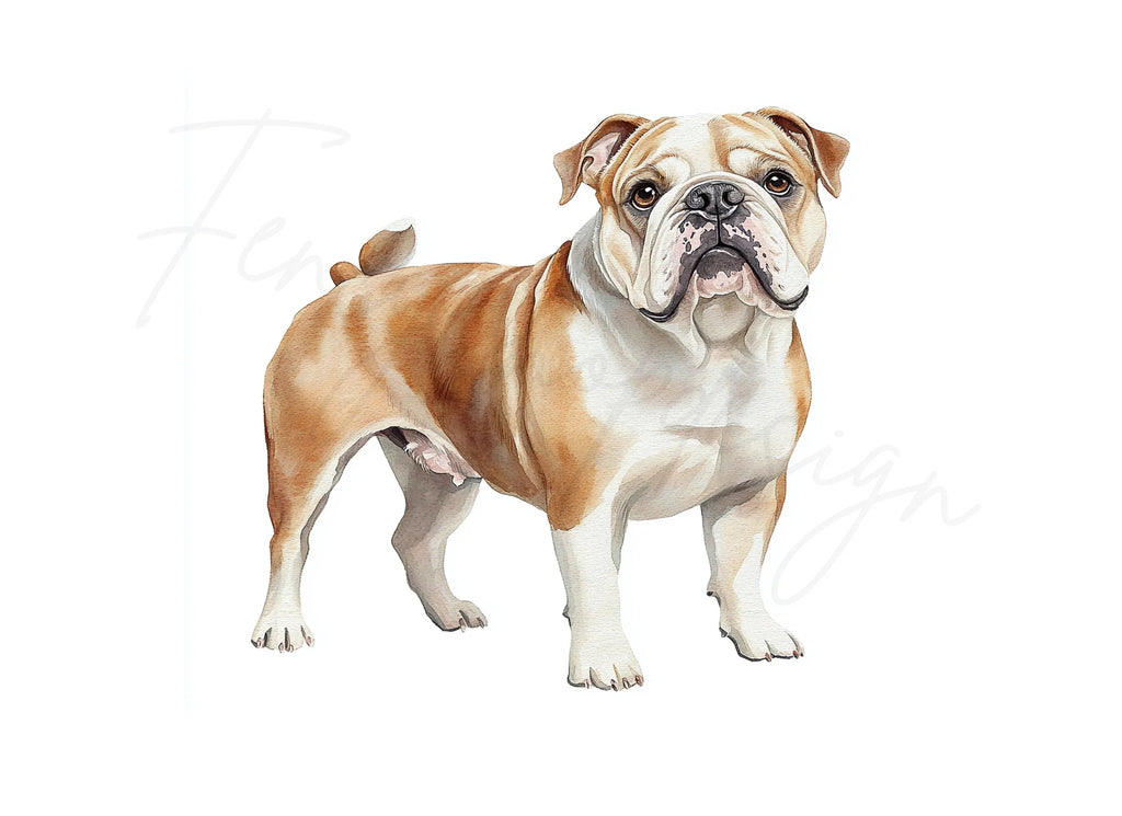 Cute Bulldog Dog Clipart Bundle