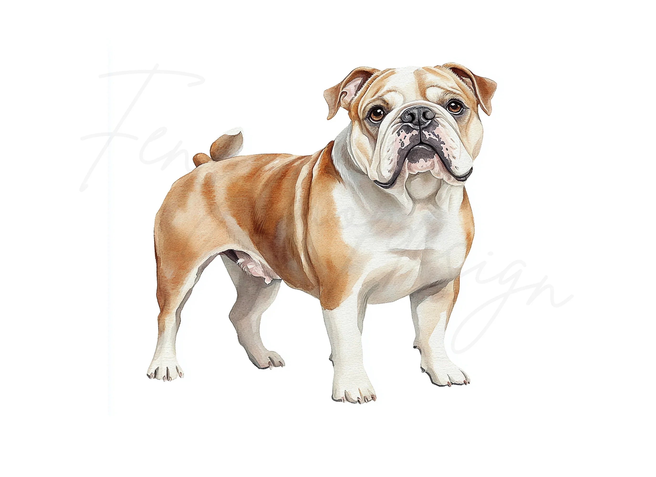 Cute Bulldog Dog Clipart Bundle