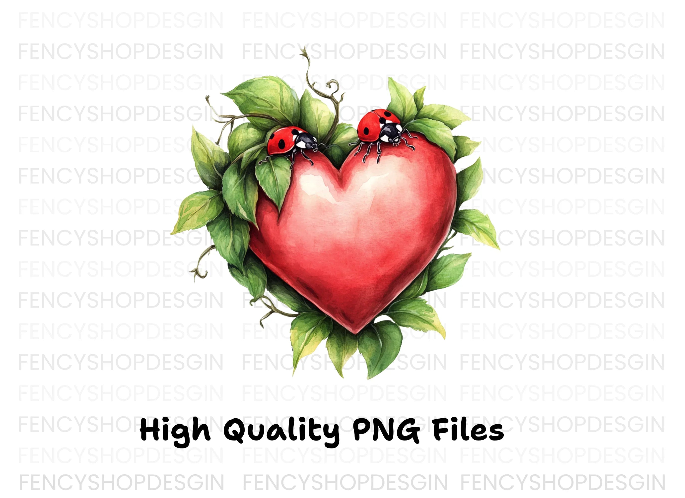 Ladybug Heart Clipart Bundle