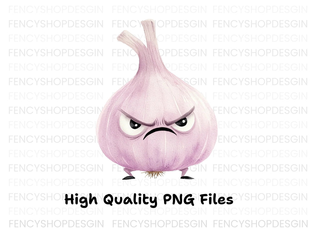 Grumpy Garlic and Onion Duo Clipart Bundle