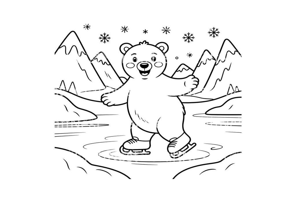 Polar Bear Ice Skating Fun Coloring Books