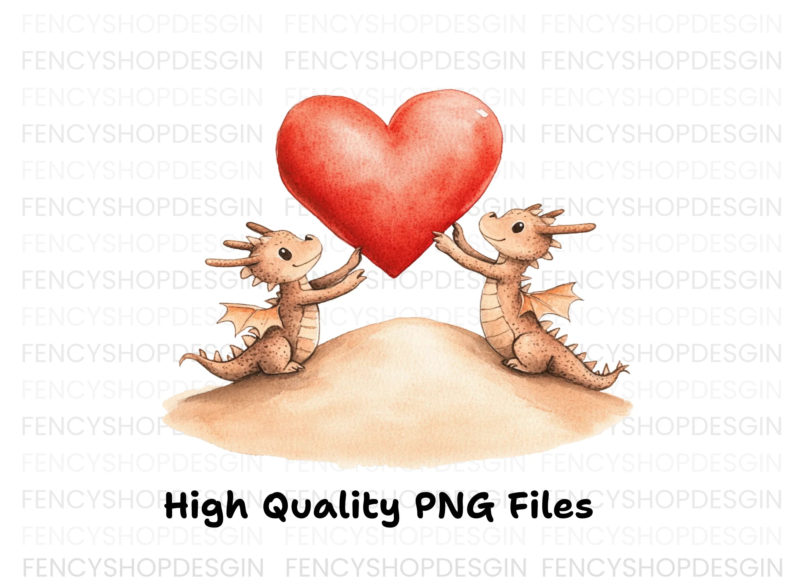 Baby Dragons with Hearts Clipart Bundle