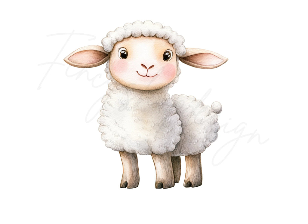 Cute Baby Sheep Clipart Bundle