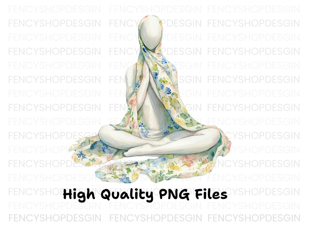 Meditating Mannequins Floral Clipart Bundle